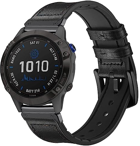 OTOPO Kompatibel mit Fenix 6/Fenix 5/Fenix 7/ EPIX 2 Armband für Herren, 22mm Quick Fit Hybrid Sport Armband Leder Schweißfest Handgelenkband für Garmin Fenix 6 Pro/Sapphire,Fenix 5 Plus