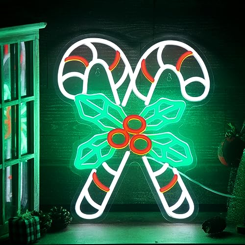 Xuhal Neonschild mit Weihnachtsbonbons für Wand- und Tischdekoration