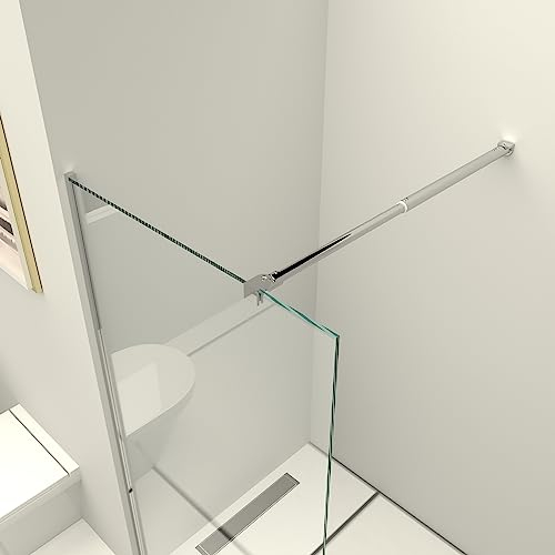CKB 700 mm - 1200 mm verstellbare Wand-zu-Glas-Stützstange, Stützhalterungen für rahmenlose Duschschienentüren mit feststehenden Panelen, geeignet für 6 bis 10 mm dickes Glas, polierte Stahloberfläche