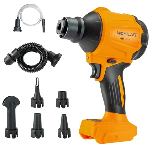Nichilas Cordless Air Blower for DEWALT 20V Battery, Vacuum 2 in 1 Leaf Cleaning Brushless Motor Variable Speed Cleaner (Tool Only, No Battery)