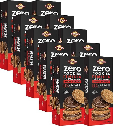 Cookies Doppelkekse gefüllte Kekse mit Kakao-Creme ohne Zucker 1800g aus Griechenland