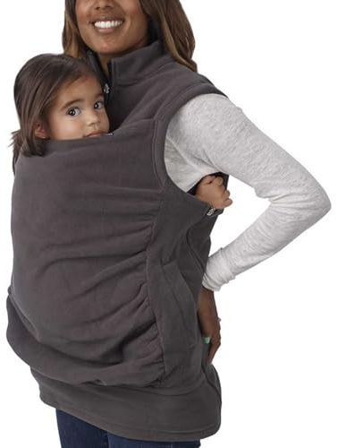 Tragejacke für Mama und Baby, Damen ärmellos Känguru Umstandsjacke Warm Babytrage Tragepullover Weste