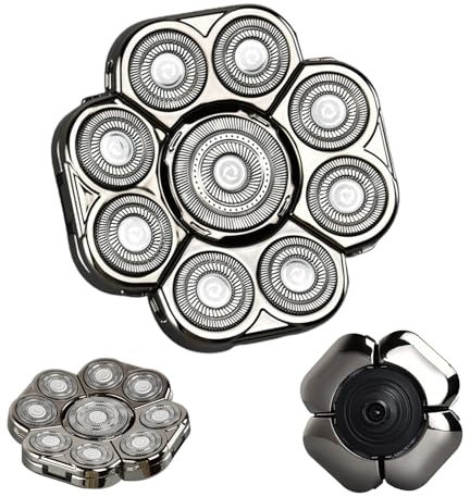 Rasierer-Ersatzköpfe,Ersatzköpfe für Elektrorasierer - 9-Kopf-Elektrorasiererkopfaufsatz, Ersatzköpfe für Körperhaarrasierer mit Doppelring Sollee