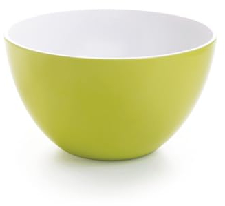 Qdesign - Saladier de 24 cm en Mélamine - Matériau Neutre et Sain - Bol de Cuisine Empilable - Idéal Pâtes, Salades, Préparation Pain, Pâtisseries - Citron Vert