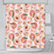 AIBIIN Duschvorhang, Motiv: Sommerfrucht, strapazierfähiges Polyester-Material mit 12 Haken, 180 x 180 cm, Rosa / Pfirsich