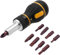 Bestgle Screwdriver Sets, Stubby Ratcheting 9-in-1 Multi-Bit Magnetic Tool with Torx Security, Flat Head, Phillips and 1/4 Nut Driver
