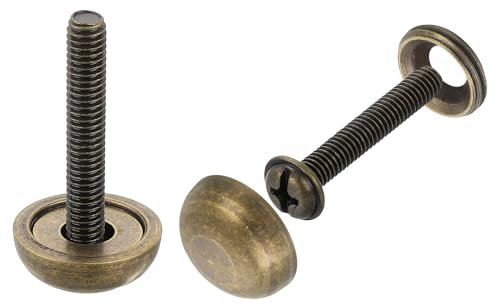 sourcing map 4Pcs Brass Decorative Screws with Caps, 15 mm Mirror Screws Cap Cover Nails Fasteners for Decorative Mirror Furniture, Bronze Color