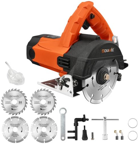 GOXAWEE Sega Circolare, 1800W Sega Circolare per Legno, 12000 RPM/min sega circolare da banco, Taglio Massima:62mm (90°) e 42mm (45°), Sega elettrica per Legno, Plastica e Metallo Sottile