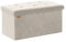 ABHENG Folding Storage Ottoman, Velvet Storage Bench, Footrest, Bed End Stool, Footstool, Removable Divider, for Living Room, Bedroom, 38 x 76 x 38 cm, 300 kg Load Capacity, Cream White ASND01W