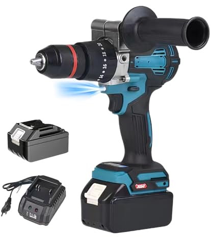 Perceuse Visseuse Sans Fil 18V, Visseuse Devisseuse Sans Fil avec 1 Batterie, 65N.m Max Perceuse Percussion, 0-4600RPM, 2 Vitesses, LED, Vissage, Perçage et Perçage à Percussion