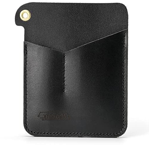 KeyUnity Leather Black Pocket Organizer with 3 Pouch, EDC Multitool Sheath for Notebook/Pocket Knife/Flashlights/Pens and Multitool