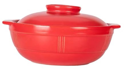 Cabilock Manico Ergonomico in Ceramica Pentola in Argilla Pentola Per Stufato Pentola Per Zuppa E Riso Non Trattiene Il Calore 750 Ml Argilla Rossa