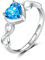 Qings Herz Tansanit Geburtsstein Dezember Ringe für Damen 925 Sterling Silber Verstellbarer Unendlichkeits Hochzeit Ring mit Zirkonia Geburtstag Weihnachten Schmuck Geschenke für Mutter