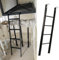 Scaletta Letto a Castello Scala Corta in Metallo/Scala per Letto a Castello con Ganci, Scale a Castello Nere per Camper E Roulotte per Dormitorio, Scala di Sicurezza Salvaspazio per Soppalco(116cm/45
