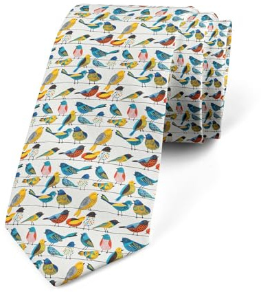 Loussiesd Floral Pfau Herren Krawatte Pfau und lange Schwänze Herren Krawatte für Männer Geschenk Blütenzweige Herren Schmale Krawatte