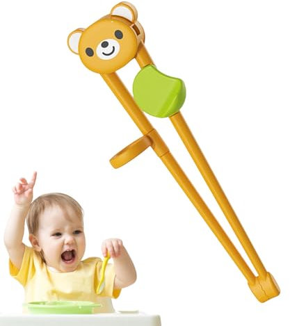 Palillos de aprendizaje para niños | Palillos de aprendizaje con diseño de animales de dibujos animados para principiantes | Palillos chinos reutilizables aptos para lavavajillas para principiantes y