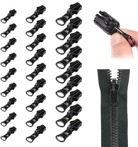 27 Stück Reißverschluss Zipper, 3 Größen Reißverschluss Schieber Ersatz, Abnehmbare Reißverschluss Zipper Pull Fixer für Jacken Rucksäcke Koffer