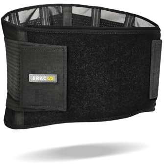 Bracoo Rückenstützgürtel, Rückenbandage für Rückenschmerzen, Atmungsaktive Rückengurt, Rücken Stützgürtel für Herren, Damen, LWS Lendenwirbelstütze, Rückengürtel für Sport, Arbeit, BP60