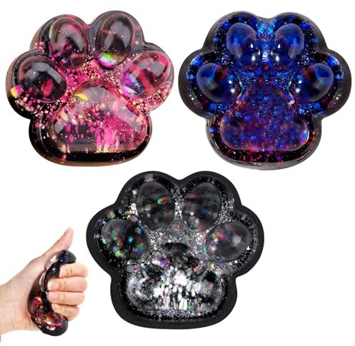 3 Stück Cat Paw Squishy, Squishy Pfote, Katzenpfoten Squishy, Süße Weiche Katzenpfoten Quetschspielzeuge, Squishy Katze Pfote, Cat Paw Squeeze Toy, Stressabbau Fidget Toys für Kinder und Erwachsene