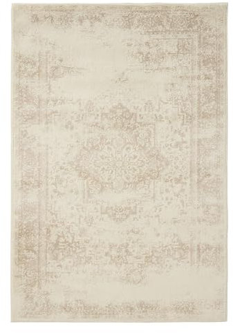 benuta Basic Teppich Suki - Creme/Beige 120x170 cm - Kunstfaser - Rechteckig & im Style: Vintage, Orient Style - Pflegeleicht für Wohnzimmer Schlafzimmer