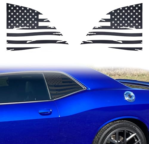 AuMoHall Decalcomania bandiera americana Adesivo per finestrino laterale posteriore auto nero opaco adesivo fai da te per finestrino sinistro destro finestra laterale sinistra aggrappato accessori
