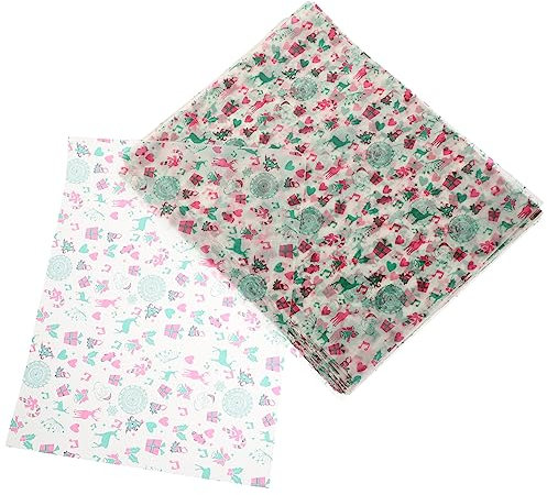 Cabilock 4 Sätze Backpapier Weihnachts Lebensmittelpapier Weihnachts Pergamentpapier Kariertes Papier Für Lebensmittelkörbe Weihnachts Pergamentpapier Weihnachts Backförmchen 100 Stück * 4
