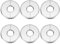 6 Pcs Stainless Steel Pipe Covers, Wall Split Flanges Pipe Collars Sliver, Split Rosette Pipes Collar Shower Pip, Radiator Pipe Collars, Cover Collar Stove Pipes Rosette Cover for 25mm in Diameter