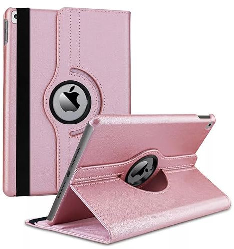 Case For iPad Air 11-inch M3/M2 (2025/2024), Slim Fit Premium Pu Leather 360 Degree Rotating Protective Stand Cover with Auto Wake Sleep Function Case (ROSE GOLD)