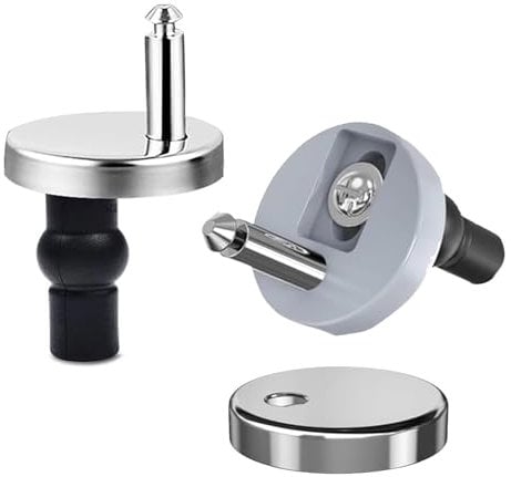 2 Pack Toilet Seat Hinges Fixings | Quick Release Adjustable Toilet Seat Fittings | Universal Replacement Kit for Bathroom | Toilet Seat Hinges Replacement with Nuts Bolts | White
