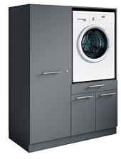 Laundreezy Waschraum Komplett-Set Anthrazit Modulares Schranksystem