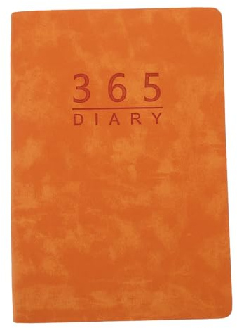 Tofficu Englisch Jahresplaner Orange Zeitmanagement Notizbuch Kalenderbuch Terminkalender Organizer für Büro Schule Alltag