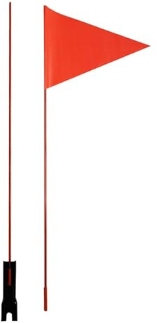 Zasdvn Drapeau de sécurité avec mât, Drapeau de sécurité Triangulaire de 1,2 m de Hauteur, Drapeaux de remorque de vélo avec mât en Fibre de Verre et Support de Montage, pour vélos Adultes et
