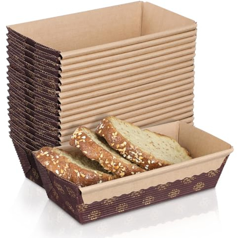 PRETYZOOM 20 Stück Papierbrotformen Kastenform Backform Rechteckig Fettbeständige Einweg Backformen Für Brot Toastbrot Schnellbrot Und Kuchen Ofen- Und Mikrowellengeeignet 16.50 X 9.00 X 5.00 Cm