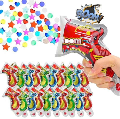 BAHME 20 Stück Konfettikanone, Feuerwerkspistolen, Konfettipistole, Handheld Party Popper, Karnevals-Handfeuerwerk, Einfach und Sicher zu Bedienen, Pistols Für Innen und Draußen