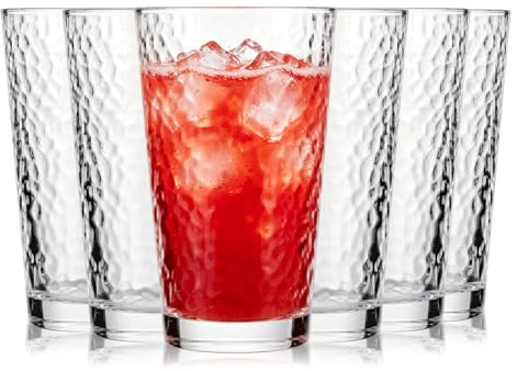 Riville Lot de 6 verres Highball de 400 ml pour eau, jus, cocktails, thé glacé, verres durables pour bar à domicile et divertissement, parfaits pour un usage quotidien