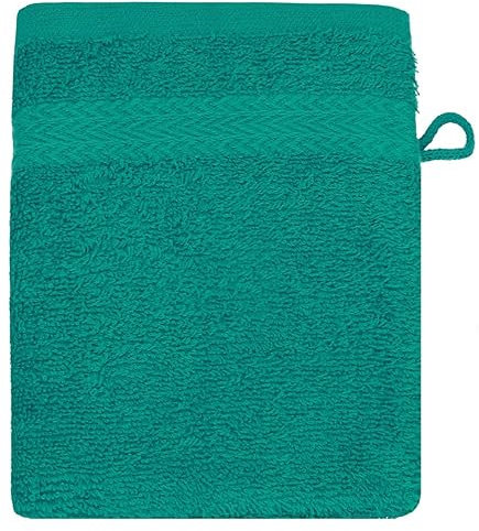 Betz Gant de Toilette pour Visage Corps Gant de Toilette Taille 16x21 cm 100% Coton Premium Couleur Vert émeraude