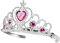 Boland 44079 - Haarreif Grace, für Kinder, Silber-Pink, Tiara, Krone, Prinzessin, Königin, Schmucksteine, Kostüm, Karneval, Mottoparty