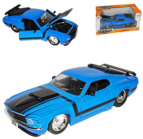 Ford Mustang Boss 302 Coupe I Blau 3. Generation 1969-1970 1/24 Jada Modell Auto