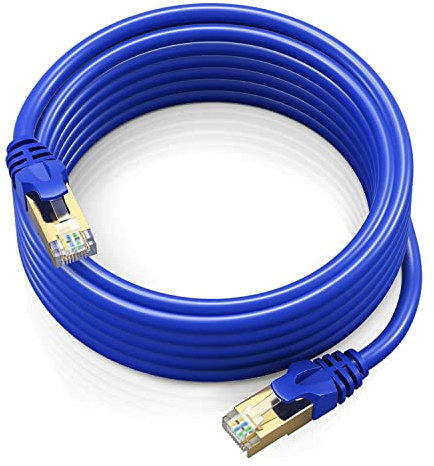 Cat 7 Ethernet Cable 75 ft - High-Speed Cat7 Internet & Network LAN Patch Cables, RJ45 Connectors - Perfect for Gaming, Streaming, and More (Blue)
