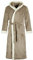 Di Vadini Unisex Herren Damen Bademantel Prato mit Kapuze I Morgenmantel flauschig I Nachtwäsche aus edler Mikrofaser Farbe: Taube/Ecru, Grösse: S