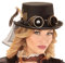 Amakando Gothic Zylinderhut Viktorianische Hut Zahnräder Zahnrad Herrenhut Clockwork Kopfbedeckung Herren und Damen Punk Kostüm Kleidung Steampunk Zylinder mit Brille