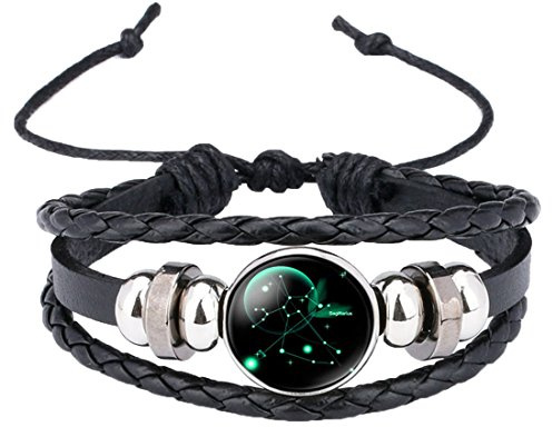 Caimeytie Kind Armschmuck Leder Wickelarmbänder Verstellbar Horoskop Sternzeichen Schütze