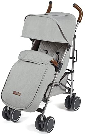 Ickle Bubba Discovery Prime Lightweight Stroller & Pushchair (Grey/Silver) | Compact Folding Travel Stroller, One-Hand Recline, UPF50+ Hood, Max+ Buggy Organiser, Storage Bag, 6 Months to 22kg