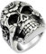 Beydodo Bague en Acier Inoxydable Homme Bague Tête De Mort Fleur Rose Vitnage Taille 59 Bague Punk Homme