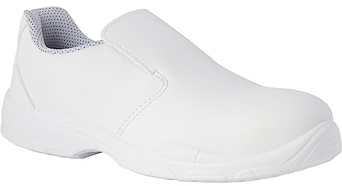 REPOSA Nurse - Zapatos de Trabajo Hombre y Mujer con Puntera de Seguridad, Zapatos Sanitarios Mujer Cerrados sin Cordones, Zapatillas Antideslizantes para Enfermería y Cocina Antishock y Antiestáticas