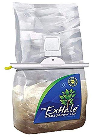 The Exhale Homegrown CO2 – vorgemischte, gebrauchsfertige Tasche für Gewächshäuser und Zelte mit Aufhänger, inklusive Tabelle für Doppelkanarienvögel