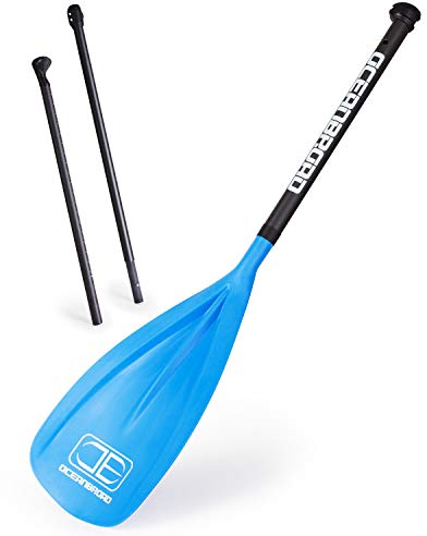 OCEANBROAD SUP Paddle Board Paddel 3 Stück Verstellbarer Carbon Schaft Stand Up Paddle mit Tasche