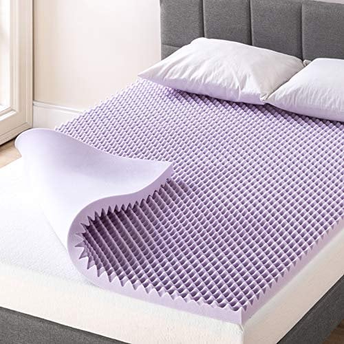 2 Inch Egg Crate Memory Foam Mattress Topper with Lavender Infusion, Twin