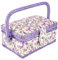 Sutinna Nähkorb, Classic Fabric Craft handgefertigte Nähkorb Faden Nadel Aufbewahrungsbox Organizer Blume gedruckt Bauernhaus Stil Nähset Aufbewahrungsbox