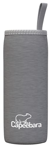 Capeebara - Housse Gourde Isotherme - Etui Gourde en Neoprene (Gris, 500 ml)